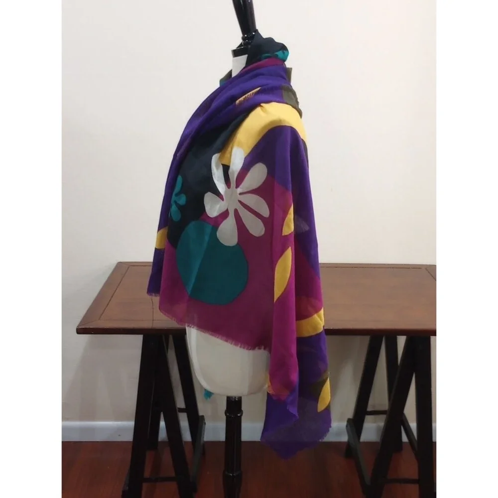 Renard Bold Abstract Wool And Silk Blend Scarf 54